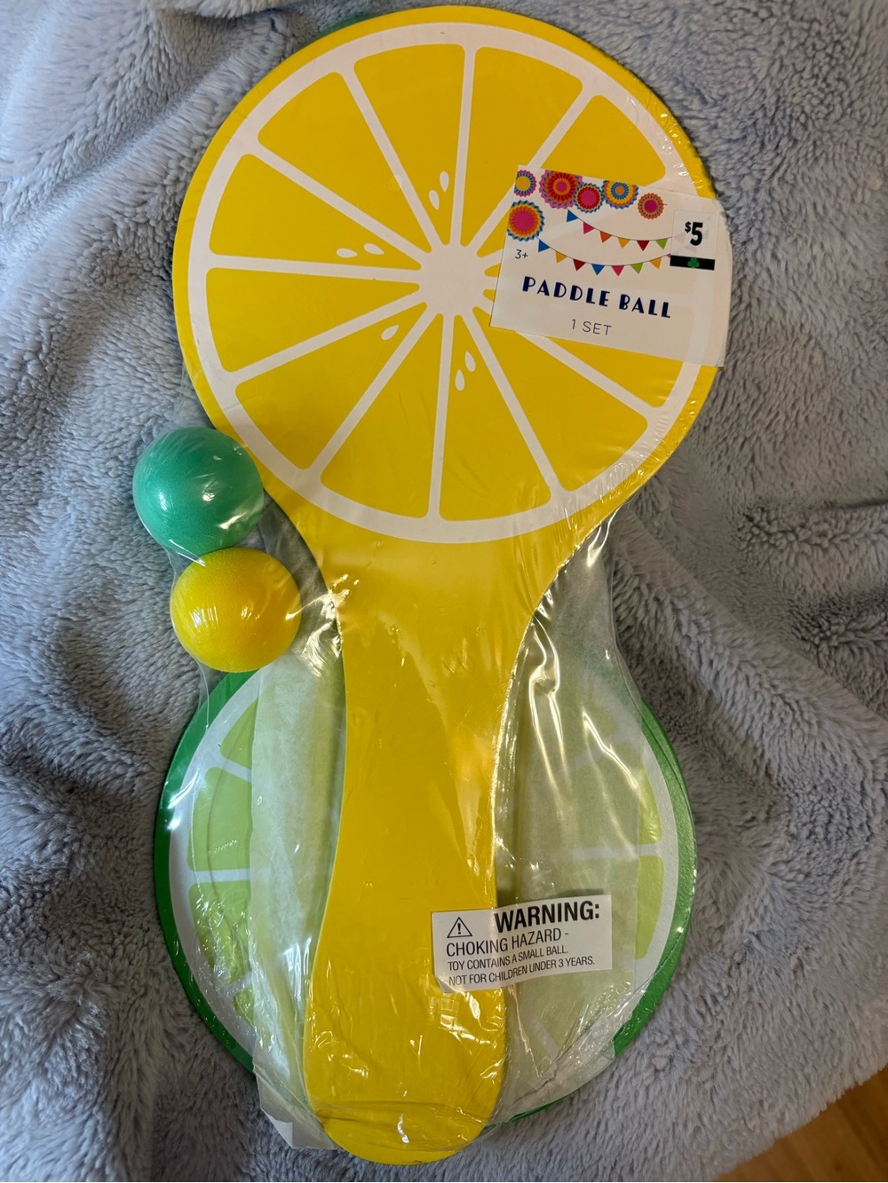 Citrus Paddle Ball Set - Yellow & Green